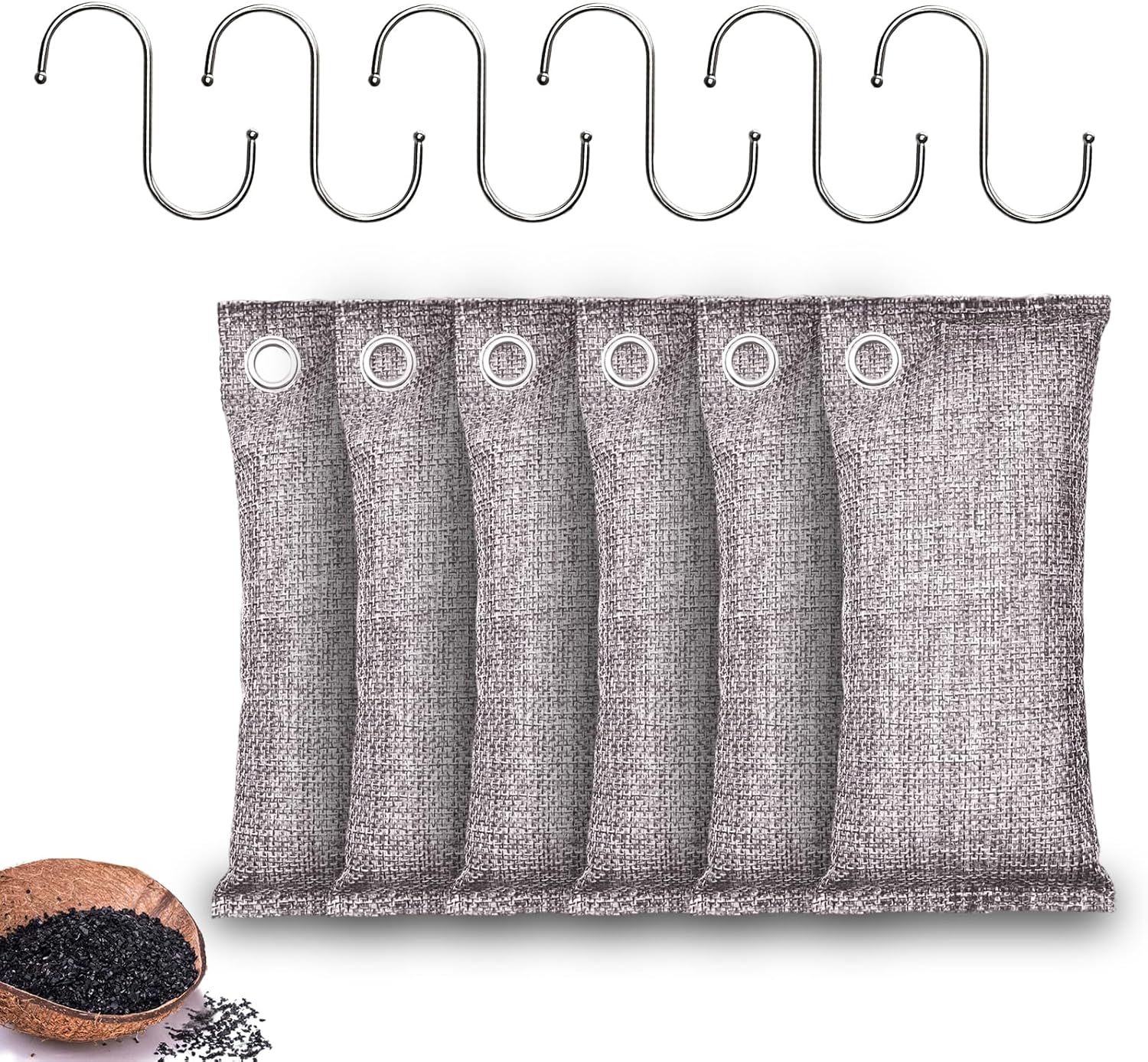 Activated Charcoal Odor Absorber, Odor Eliminator for Strong Odor,Coconut Shell Charcoal Air Purifying Bags for Home Car Closet Pet, Smoke Room Deodorizer