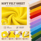 Bright Yellow Large Felt Fabric 36" x 36", 1.4 mm Soft Felt Sheet, Nonwoven - Image 4