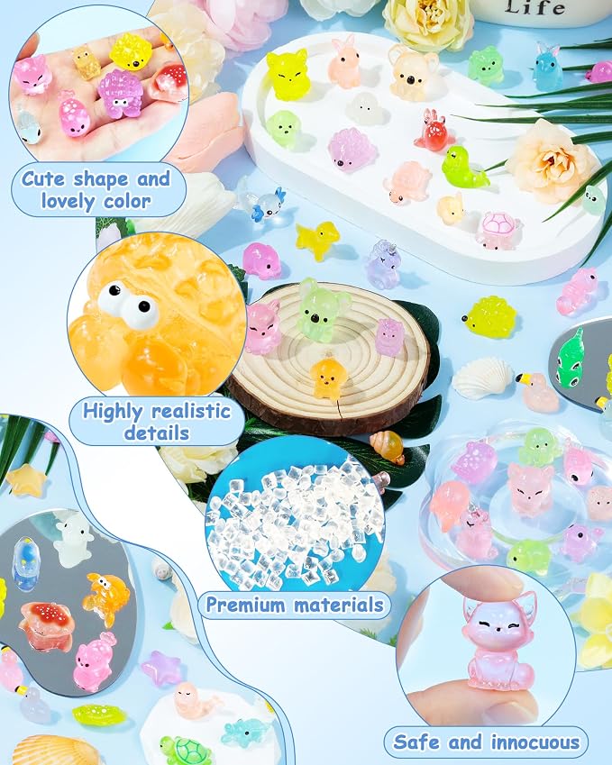 FIVEIZERO 100PCS Luminous Mini Resin Terrestrial Animals Bulk - Image 4