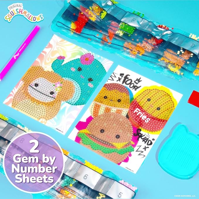 Squishmallows Original 4-in-1 Canvas Art Set, Paint by Numbers & Gem Art Crafts - Image 4