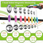 Spring Chef Magnetic Measuring Cups & Spoons Set of 15, Neon | Stackable - Image 8