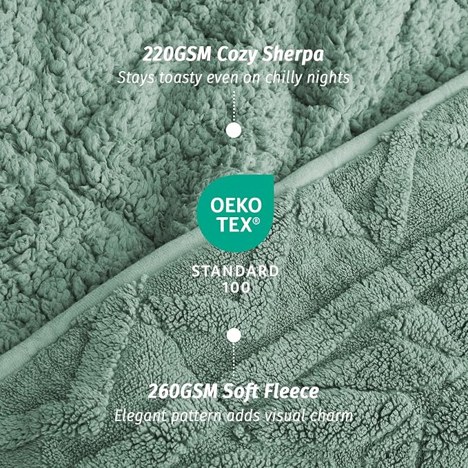 Wemore Jacquard Fleece Weighted Blanket Queen Size 60" x 80" 15lbs, Ultra Soft - Image 4