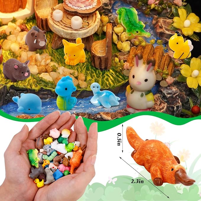 ywevyezc 42 Pcs Mini Resin Animals 42 Styles Resin Animals Figurines Bulk - Image 6