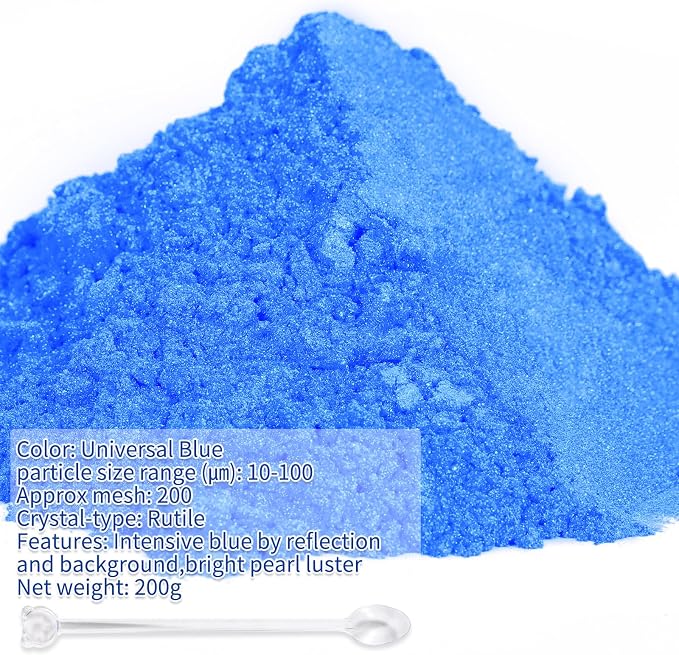Mica Powder, 7.05OZ（200g）, Universal Blue Mica Powder Pigment - Image 2