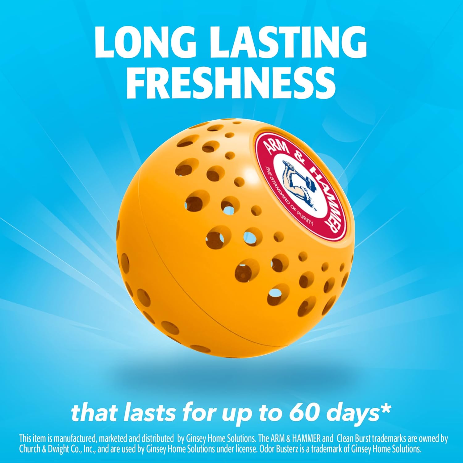 Arm & Hammer Odor Busterz Balls for Long Lasting Freshness, 6 Pack - Deodorizer, Carpet Fresh, Odor Remover, Pet Fresh