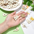 200 pcs Mixed Styles Bird Theme Undyed Wood Cutout Charms Spring Animal Wood - Image 4