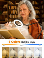 10X Magnifying Glass with Light, 5 Colors+10 Brightness Reading Lamp, 58 LED - Image 3