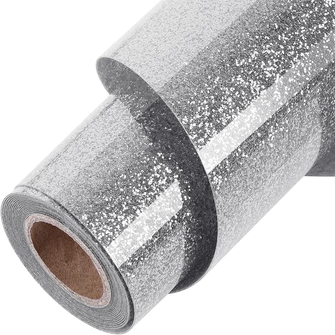 ​TORC Silver Glitter HTV Silver Heat Transfer Vinyl HTV Rolls by TORC