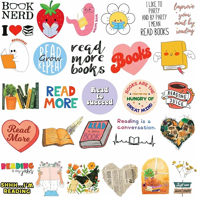 200PCS Book Stickers for Kindle, Bookish & Booktok Reading Stickers for Water - Image 3