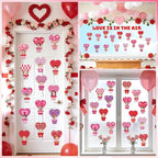 AUGSUN 60pcs Valentine's Day Bulletin Board Decorations Hot Air Balloon Cutouts - Image 7