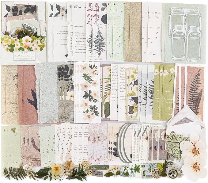 RISYPISY Floral Scrapbook Supplies Kit, Card Making, Art Journal by RISYPISY