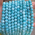 32pcs 12mm Natural Stone Beads Larimar Blue Stone Round Loose Beads by NaturalStoneBeads