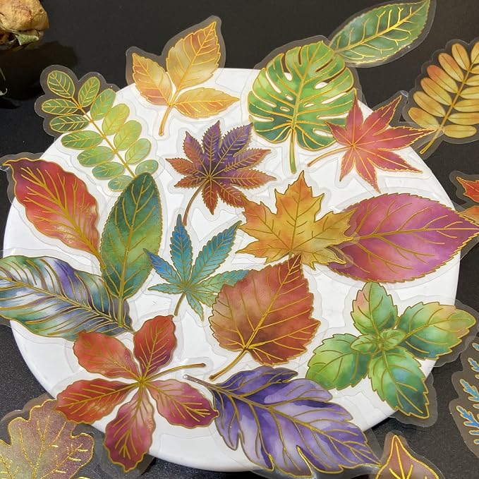50Pcs Natural Leaves Stickers for Scrapbooking Journaling Junk Journal Supplies - Image 6