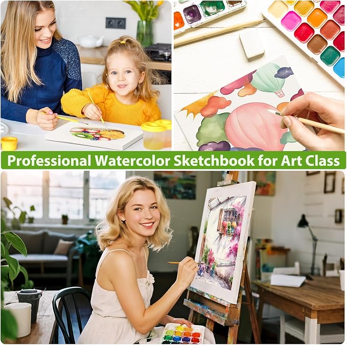 Soucolor Watercolor Paper Pad 9x12 140lb Cold Press 40 Sheets Art Supplies | - Image 7