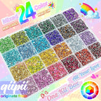 qiipii 24 Color 13800pcs 3mm Crystal Resin Rhinestones - Image 2