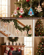 Blank Wooden Christmas Tree Ornaments, DIY Unfinished Wood Craft Decor | - Image 6