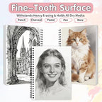 FIXSMITH 9"X12" Pink Sketch Book, 100 Sheets Spiral Sketchbook, Acid Free - Image 5