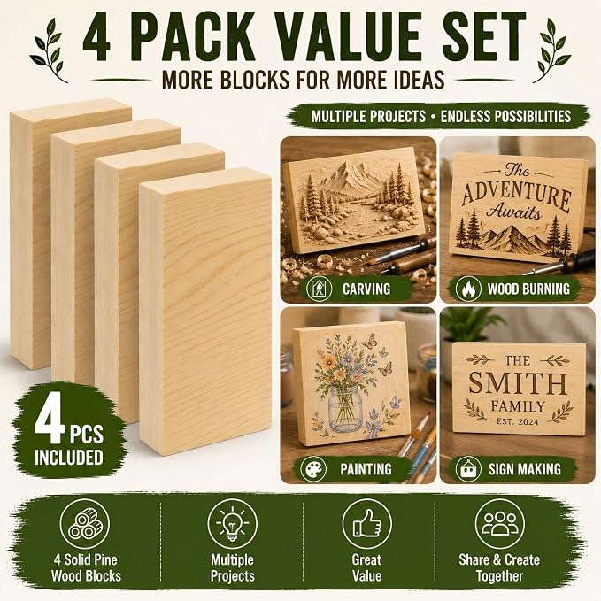 Unfinished Wood Blocks for Crafting - Image 8