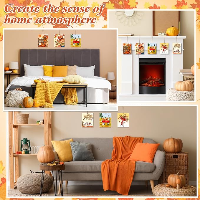 COCHIE 10PCS Fall Thanksgiving Unfinished Wood Crafts to Paint - Image 4