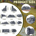 Warmtree Stone Wall Ruins for Terrain Sets, Miniature Terrain Building Tabletop - Image 2