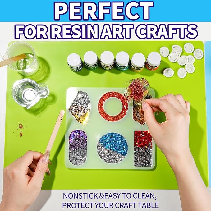 LEOBRO Silicone Mats, Resin Molds, Play Dough Mat, Nonstick Silicone Sheet Mat - Image 4