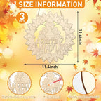 Unfinished Fall Wreaths Wood Crafts to Paint Set of 3, Unfinished Wood Cutouts - Image 2