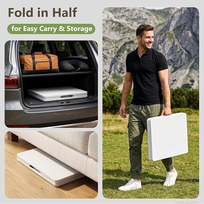 Folding Table, 4 FT Foldable Plastic Table - Image 8