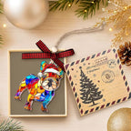 French Bulldog Ornament – Faux Stained Glass Frenchie Christmas Ornament - Image 3
