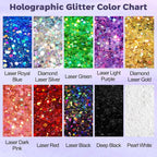 Renfio Holographic Glitter, 9.7oz/275g Laser Black Chunky Glitter - Image 6
