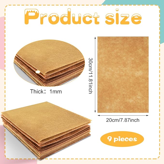 Felt Sheets for Crafts 9PCS 11.8 * 7.9in Wool Stiff Felt Sheets Soft Fabric - Image 6