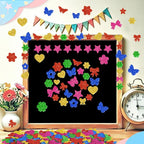 500Pcs Foam Stickers Glitter Colorful Flower Butterfly Bow Shapes Stickers - Image 5
