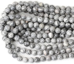 35PCS 10mm Natural Map Stone Round Loose Beads - Image 3