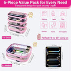 6 Pack Pink Clear Hard Shell Beauty Organizer, 1.2mm Heavy Duty Crush-Proof - Image 4