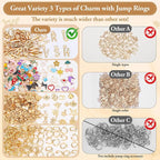 Modacraft 302Pcs Charms for Jewelry Making, Bulk Assorted, KC Gold, For DIY - Image 2