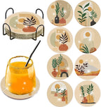 Clendo 8 Pcs Bohemian Style Diamond Painting Coasters Kits by Clendo