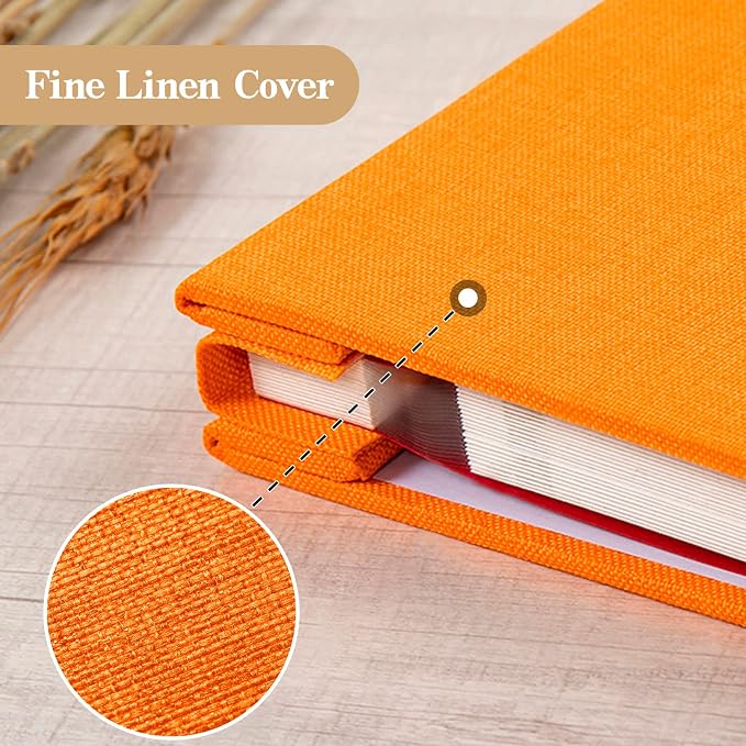 potricher Large Photo Album Self Adhesive 3x5 4x6 5x7 8x10 10x12 Pictures Linen - Image 5