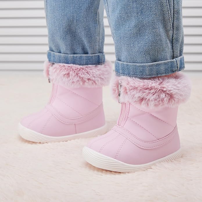 BMCiTYBM Baby Boy Girl Snow Boots Waterproof Winter Warm Booties Nonslip Lightweight Outdoor Shoes for First Walkers 6 9 12 18 24 Months(Infant/Toddler)
