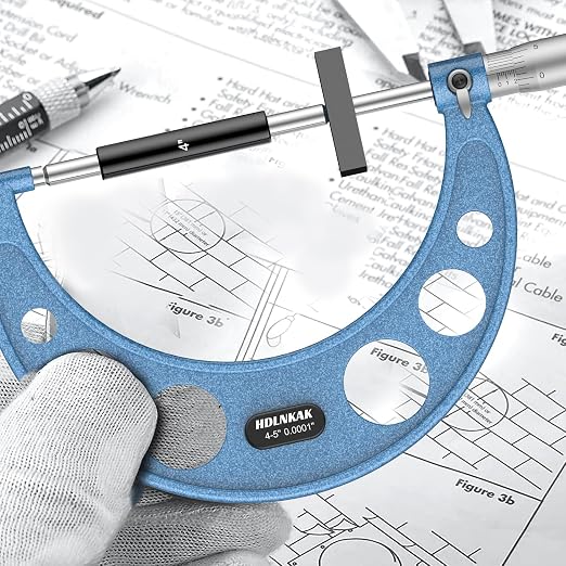 HDLNKAK Outside Micrometer Set, 4-5" Machinist Micrometer, 0.0001" Graduation - Image 3