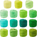 FASHEWELRY 2.65 oz Green Wool Roving by FASHEWELRY