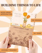 rowood Orange Tulip Wooden Flower, DIY Artifical Flower Building Set Craft Kit - Image 6