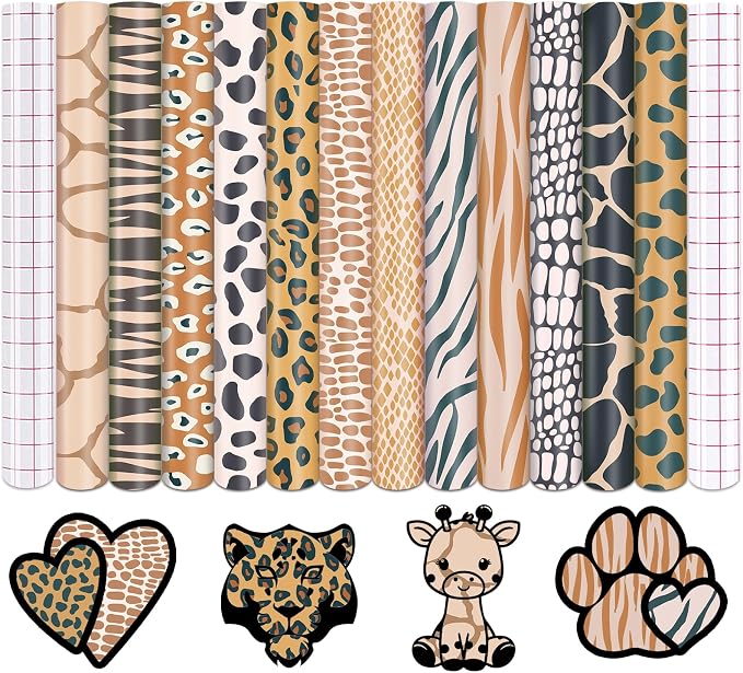 Tintnut Leopard Permanent Vinyl 12 Sheets 12x10in Skin Tone Adhesive Vinyl | by Tintnut