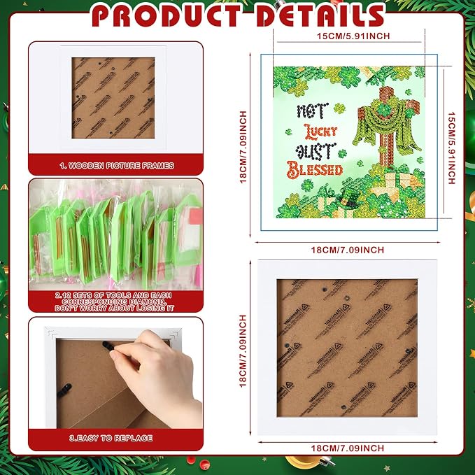 Trandraft 13 Pcs Cross Seasonal Diamond Art Kits - Image 3