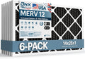 BNX TruFilter 14x25x1 MERV 12 Odor Defense (6-Pack) AC Furnace Air Filter with Activated Carbon - MADE IN USA - Pleated Air Conditioner HVAC AC Furnace Filters - Removes Odor, Mold, Bacteria, Smoke