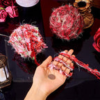 2 Rolls Red Fun Fur Polyester Fringe Yarn Soft Novelty Decorative Yarn - Image 3