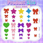 875PCS Glitter Foam Stickers, Colorful Heart & Star & Bow Stickers, - Image 2