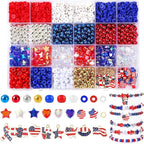 UPINS Patriotic Bracelet Making Kit Red White Blue Beads by UPINS