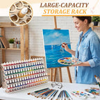 Colingmill Wooden Paint Organizer Storage Rack, 108 Holes Miniature Model Paint - Image 5