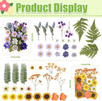 110Pcs Dried Flowers for Crafts, Real Pressed Flowers Dry Leaves Bulk Natural - Image 2