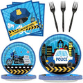 100 Pcs Police Party Plates and Napkins Party Supplies Police Birthday Party by Qyeahkj