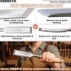 GREBSTK 4-Piece Ultra-Sharp Wood Chisel Set, CR-V Steel Beveled Blades - Image 8